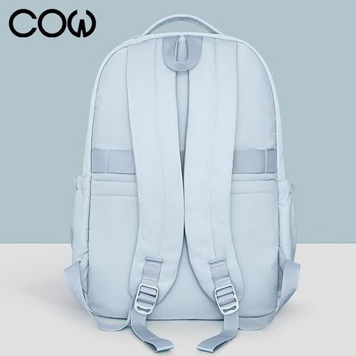 Mochila Escolar Diseño Vaca Azul Claro