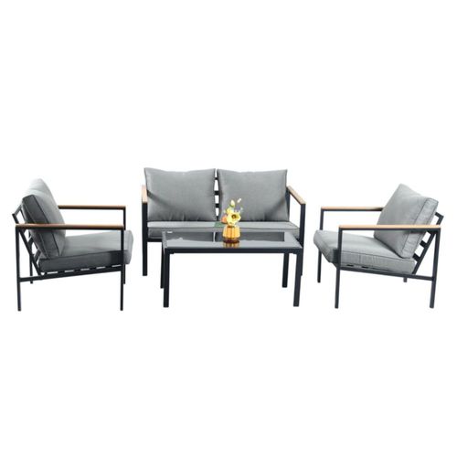 Ilios Innova | Sala de Jardín Minimalista para 4 Personas con Mesa Vidrio