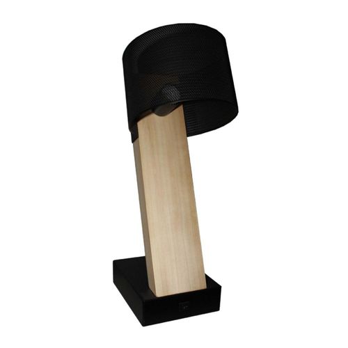 Lampara de Mesa Class metal negro y madera