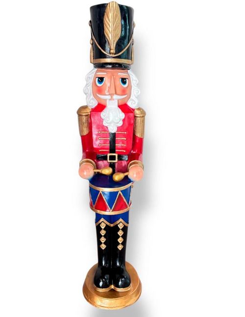 Cascanueces de fibra de vidrio 1 metro de altura, rojo con azul