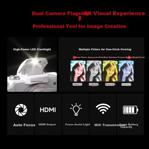 Cámara digital SONGDIAN DC226 48 MP Dual 8K 64 GB