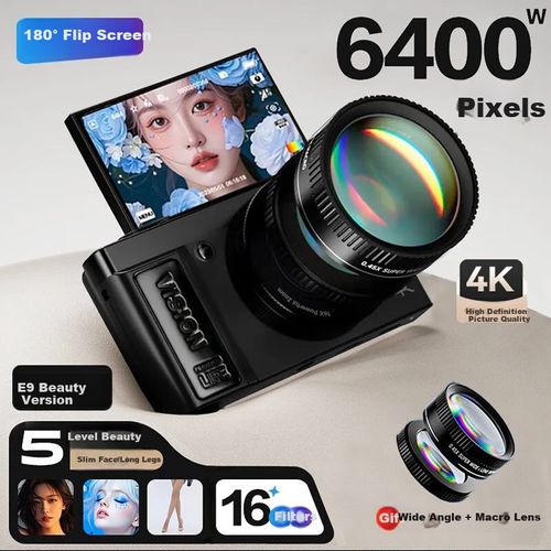 Cámara digital aigo E9 Beauty Shot Pantalla abatible Lente gran angular 128GB