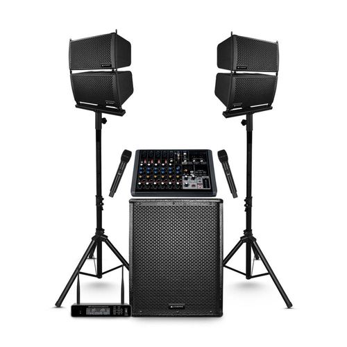 Kit sistema lineal xarray 18 alienpro mezcladora micrófonos