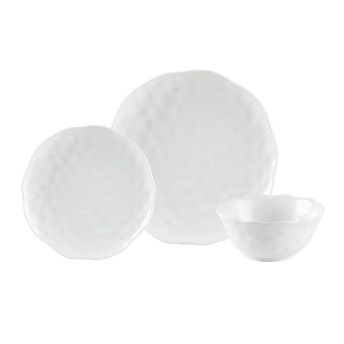 Vajilla de Porcelana Flor Chefmaker 12 Piezas Para 4 personas Blanco Formas irregulares