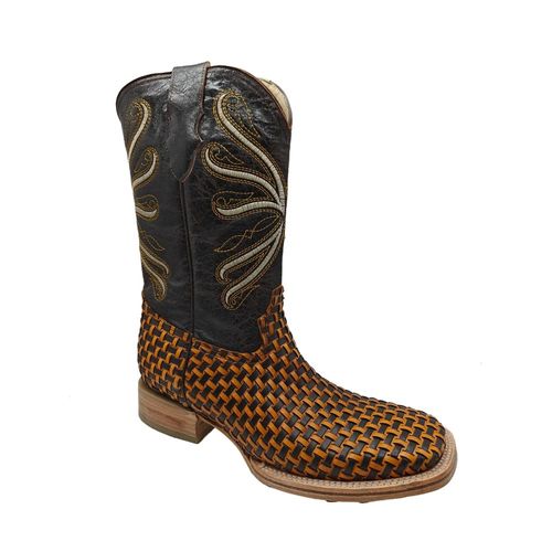 Botas Vaqueras El Chiqueado Piel Genuina Tejido Panal