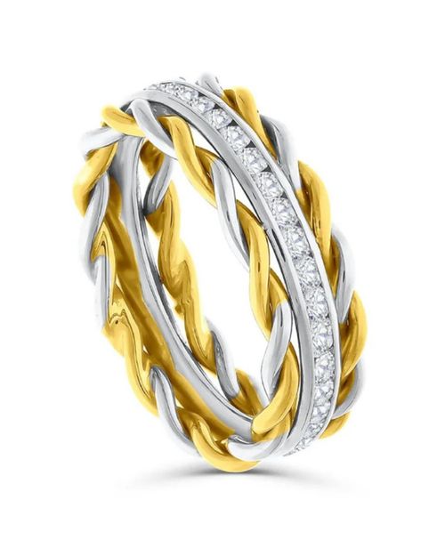 ANILLO DE ORO AMARILLO Y BLANCO