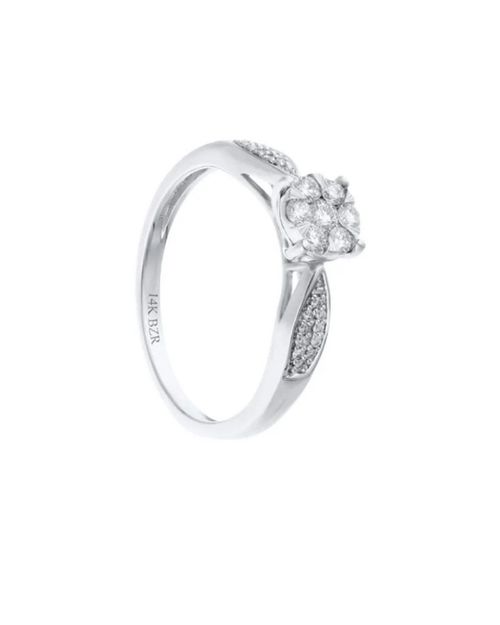 SOLITARIO DE ORO BLANCO 14K CON 26PTS DE DIAMANTE