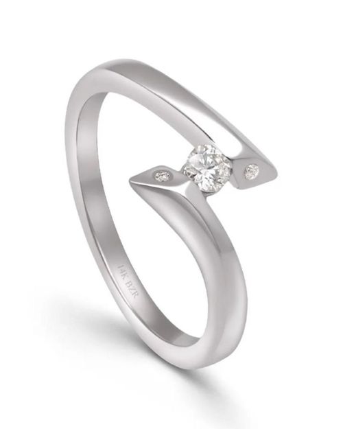 Anillo Compromiso Oro Blanco Diamante 11 Puntos FON6065-B