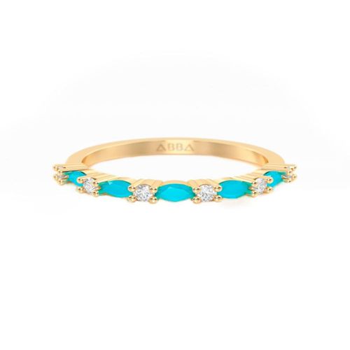 Churumbela Marquise Turquesa 10k Oro Abba Joyas