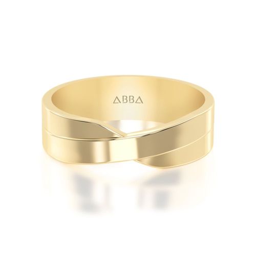 Argolla de Matrimonio Caballero Moño 10k Oro Abba Joyas