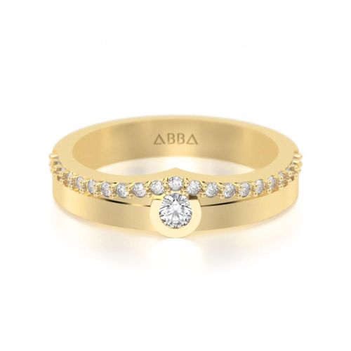 Argolla de Matrimonio Dama Royalty Gemas 10k Oro Abba Joyas