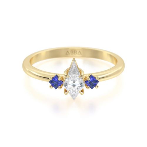 Anillo de Compromiso Lumen Piedra Zafiro 10k Oro Abba Joyas