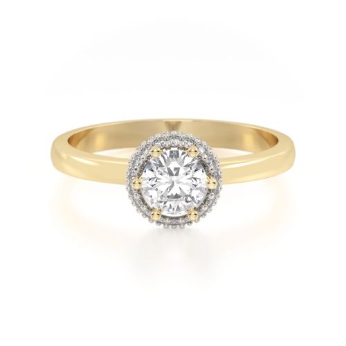 Anillo de Compromiso Halo 10k Oro Abba Joyas