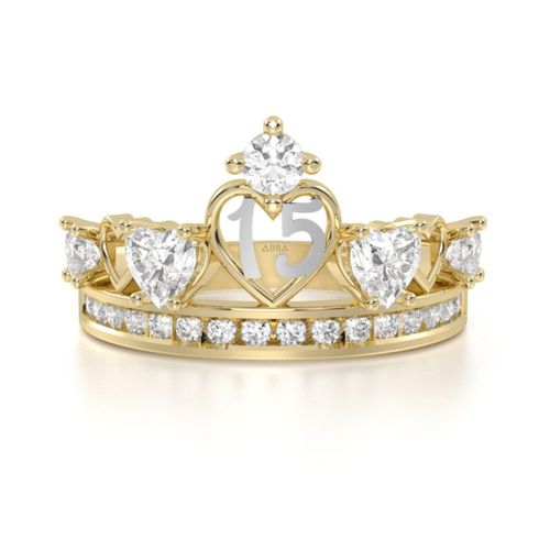 Anillo de 15 Años Corona Princesa 10k Oro Abba Joyas