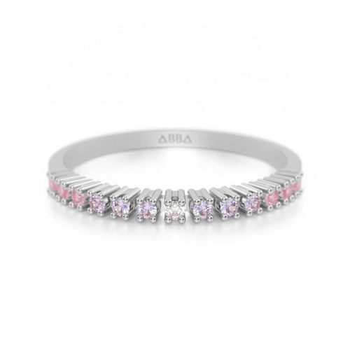 Anillo Churumbela Lunette Sakura 10k Oro Blanco Abba Joyas