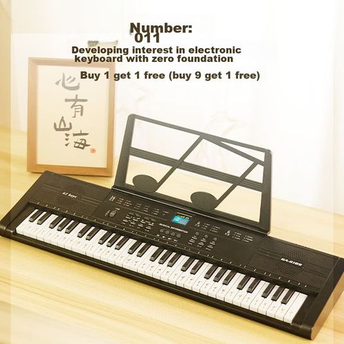 Piano Electrónico Infantil QIAO WA BAO BEI 6189 con Micrófono Azul