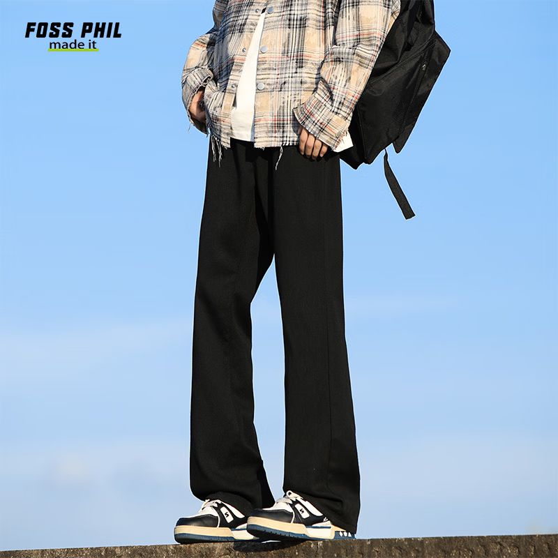 Jeans Foss Phil Pierna Recta Mezclilla Negro Para Hombre