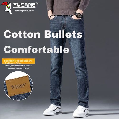 Jeans Tucano Pierna Recta Azul Oscuro Para Hombre