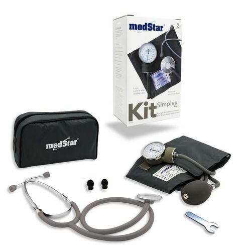 Kit Baumanómetro Aneroide Estetoscopio Medstar Color Gris