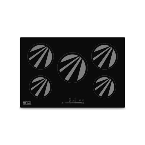 Parrilla inducción ERA 5 quemadores negra control táctil empotrable 127V