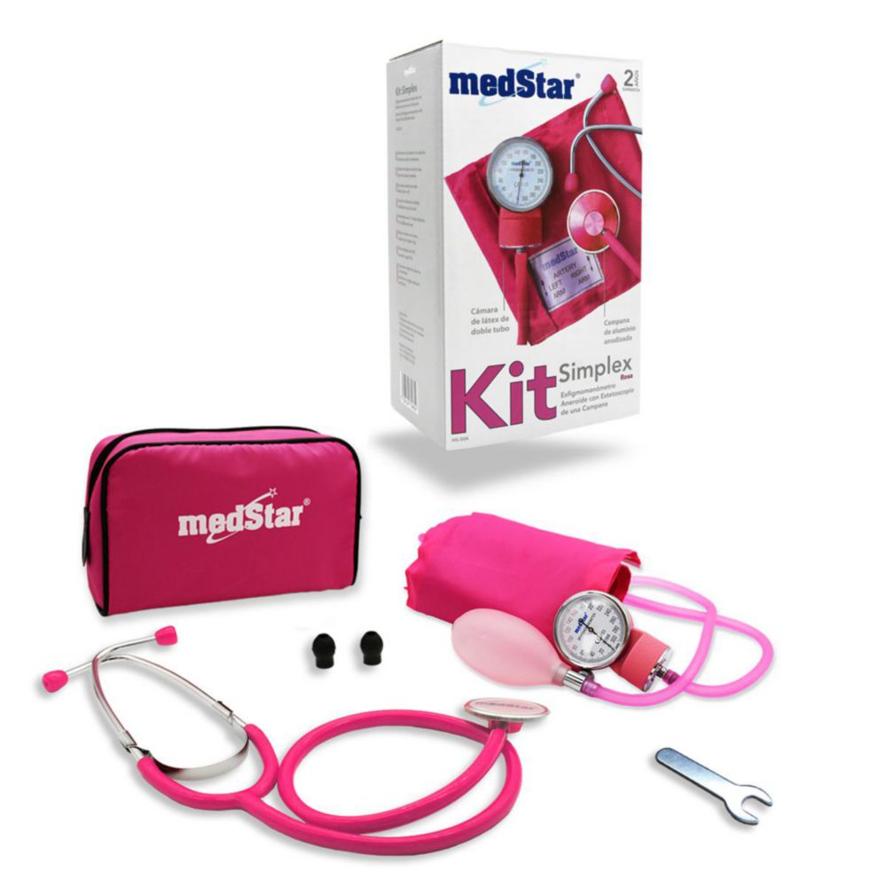 Kit Baumanómetro Aneroide MedStar Con Estetoscopio De Una Campana (Simplex)