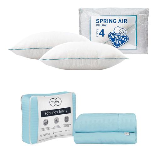Sabanas Trinity Matrimonial Azul+ Almohada Osos 2 TRY