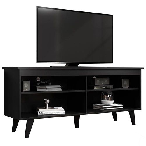 Mueble Mesa Para Tv Rack Madesa 4 Espacios Hasta 55 Negro