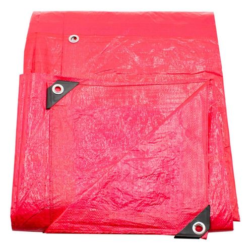 Lona De Polietileno Termosellada Reforzada Roja 90 Gr 5x6 M