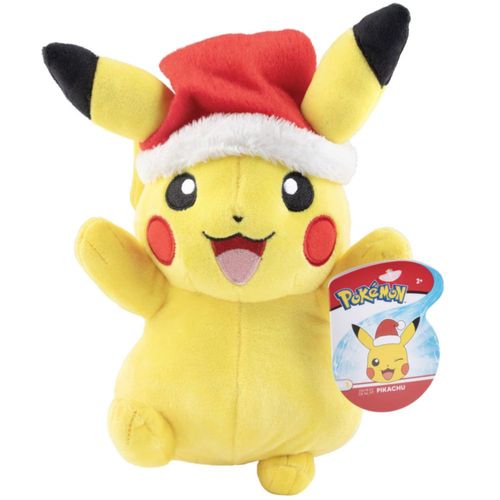 Peluche Pokémon Pikachu Winter de 20 cm con sombrero para niños mayores de 2 años