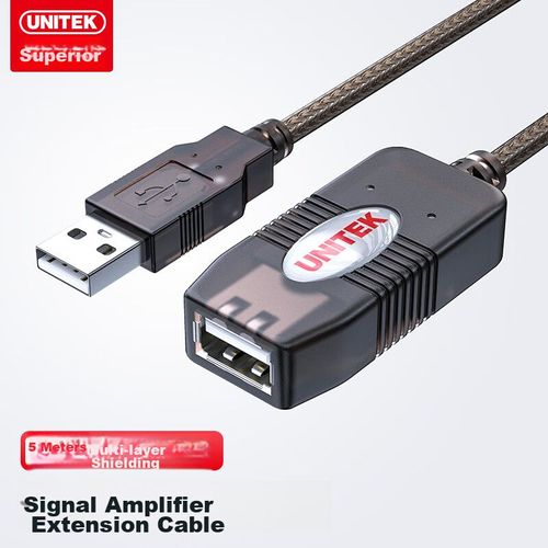 Cable extensión UNITEK USB 2.0 macho a hembra 5m transparente