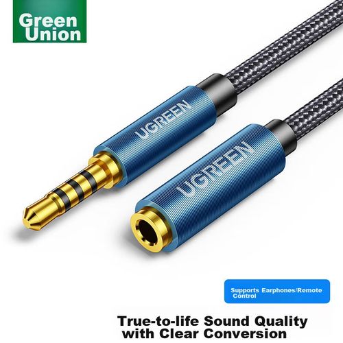Cable Extensión UGREEN AV118 3.5 mm Macho a Hembra Gris Oscuro