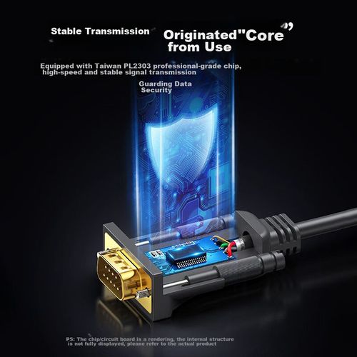 Cable UGREEN CR104 USB a RS232 DB9 Macho Negro