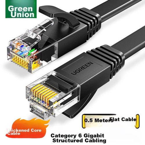 Cable Ethernet UGREEN NW102 Plano 0.5 m Negro