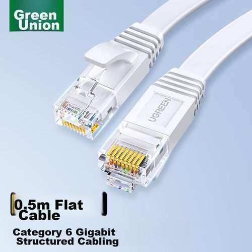 Cable Ethernet UGREEN NW102 CAT6 Plano Gris Blanco