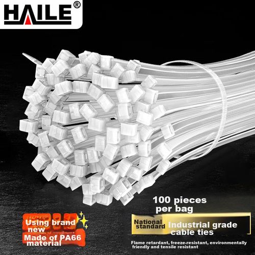 Organizador de cables HAILE Nylon 5.6x300 mm Blanco 100 piezas