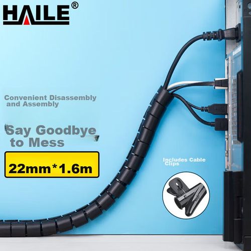 Tubo organizador HAILE 22mm 1.6m Negro