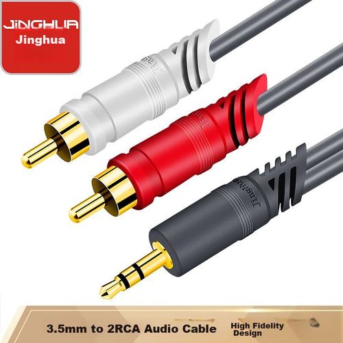 Cable Jinghua A220K 3.5mm a 2 RCA Gris 10m