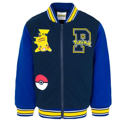 Chaqueta bomber Pokémon Pikachu para niños de 10 a 12 años color azul marino