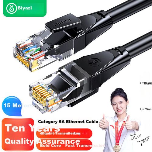 Cable Ethernet BIAZE Cat6 RJ45 RJ45 Negro 15m