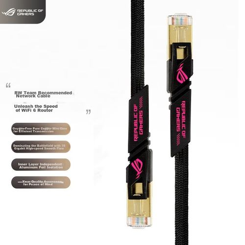 Cable Ethernet ASUS ROG ZOOM CAT7 10Gbps 3m Negro