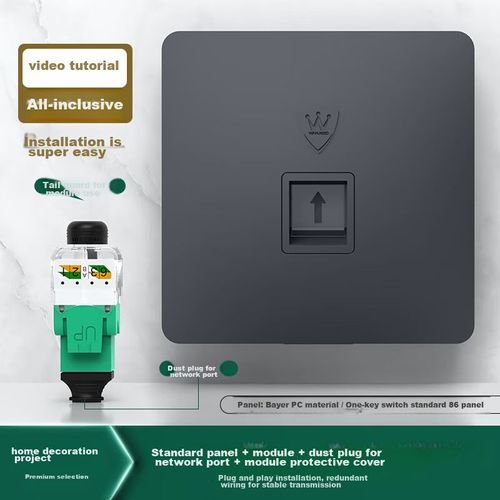 Módulo de red OFNPFTTH 1-144045 Tipo 86 CAT6 Gris