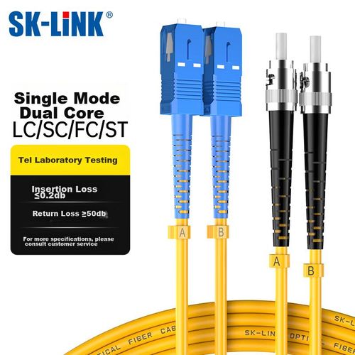 Cable SK-LINK SK-TXSM ST a SC Monomodo Dúplex Negro 1m