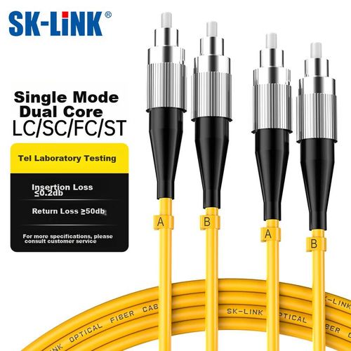 Cable fibra óptica SK-LINK FC-FC monomodo dúplex 1m negro