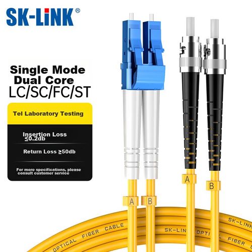 Cable Fibra Óptica SK-LINK LC a ST Monomodo 1m Negro