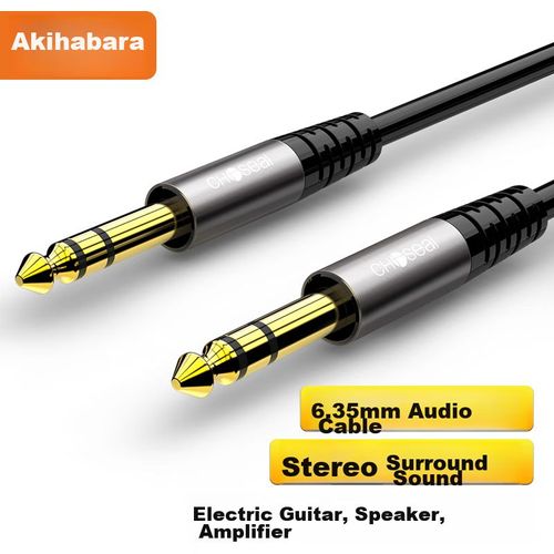 Cable de audio CHOSEAL QAD22BK 6.35 mm macho a macho negro