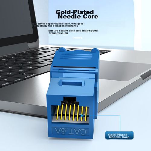 Módulo de red CHOSEAL QM6100BU RJ45 CAT6A Azul