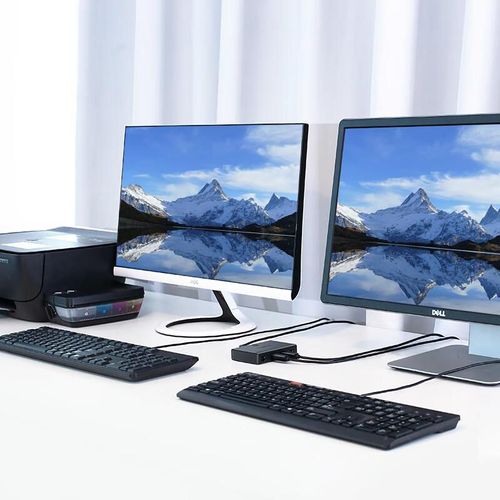 Conmutador USB UGREEN Switch 4 Puertos USB 2.0 Luz Azul