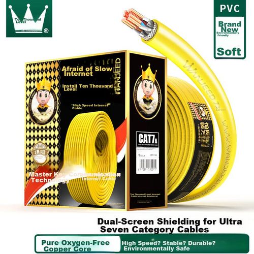 Cable Ethernet WANJEED 1-15125 CAT7A Doble Blindaje 50m Negro