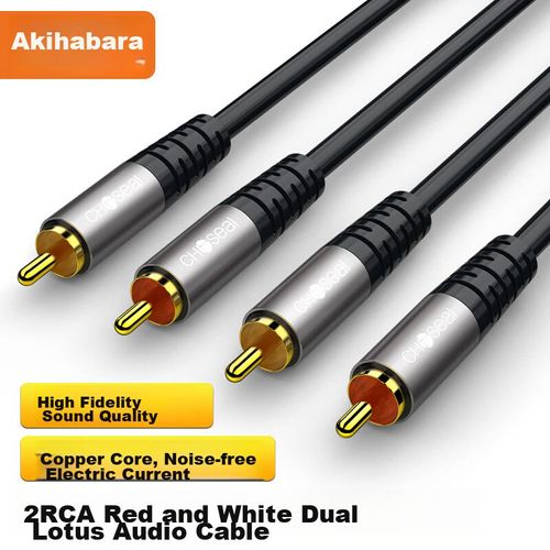 Cable CHOSEAL QAD18BK 2RCA Rojo Blanco Negro