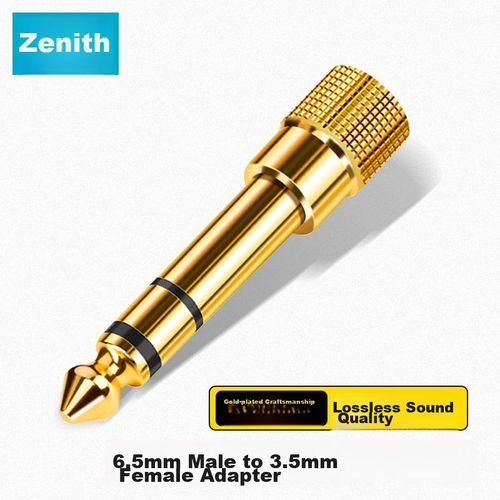Adaptador ZHENWEI 3.5 mm hembra a 6.35 mm macho Dorado